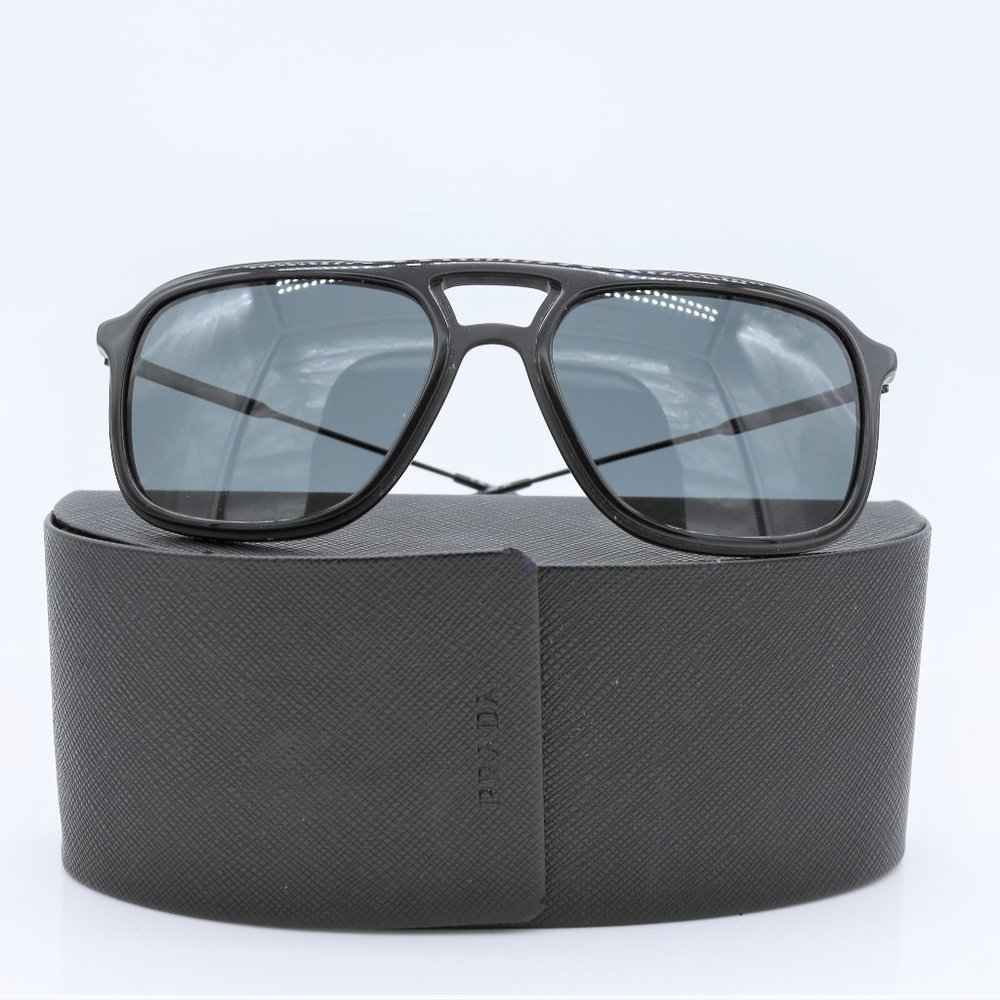 Prada SPR 06V 1AB-1A1 Black Rectangle Men's 54 mm Sunglasses